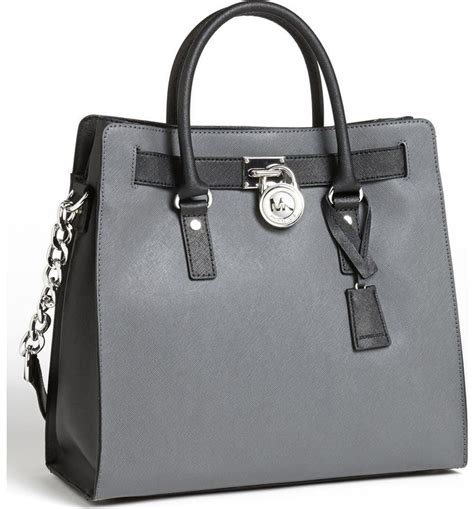 michael michael kors hamilton large saffiano leather tote grey|Michael Kors saffiano handbag.